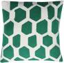 Judy Ross Textiles Hand-Embroidered Chain Stitch Quartz Throw Pillow cream/kelly green